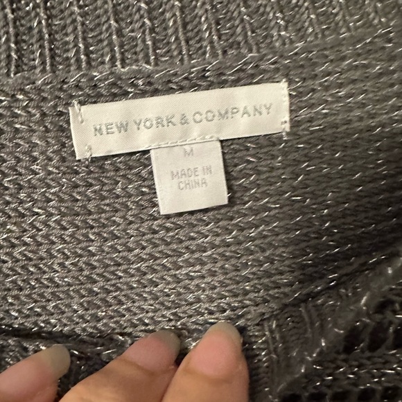 New York and Company Metallic Crocheted Sweater - Picture 14 of 14